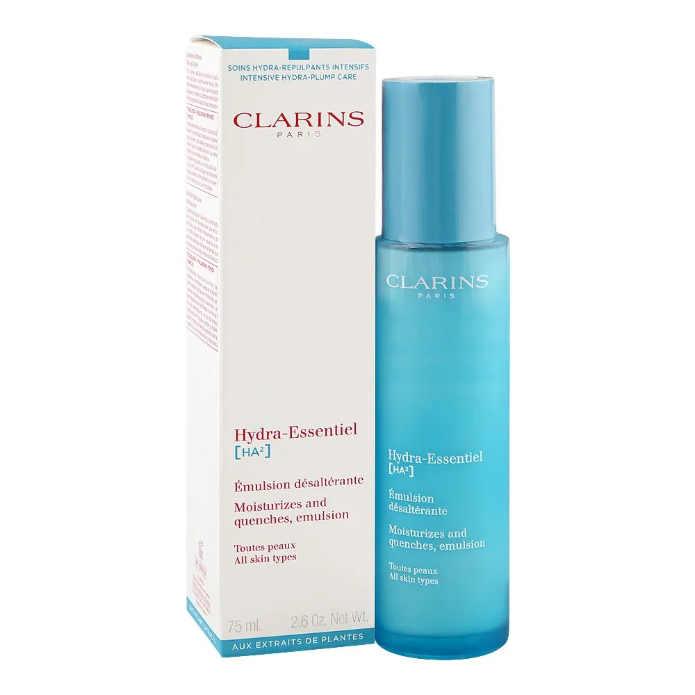 Clarins Paris Hydra-Essentiel HA2 Moisturizer And Quenches Emulsion, Glycerin, Citric Acid, For All Types Of Skin, 75ml