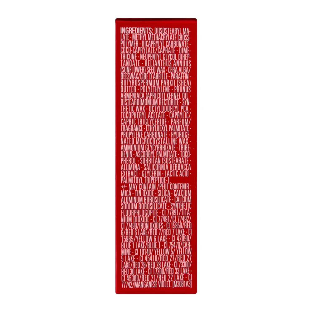 Close-up design of clarins paris joli rouge lacquer intense colour lip balm, 744l plum
