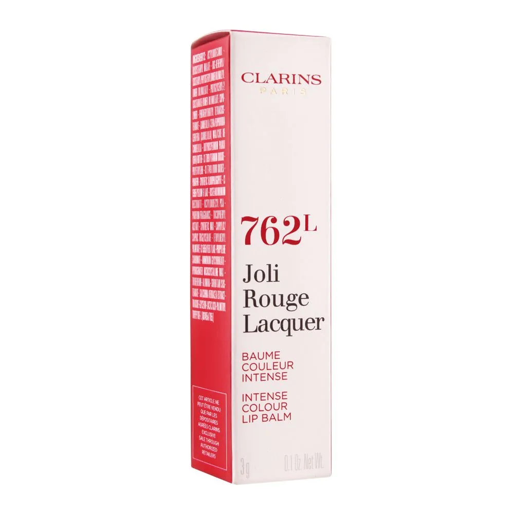 Comfortable casual clarins paris joli rouge lacquer intense colour lip balm, 762l pop pink