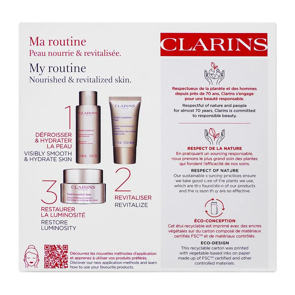 Comfortable casual clarins paris mes essentials, nutrition & vitalite set