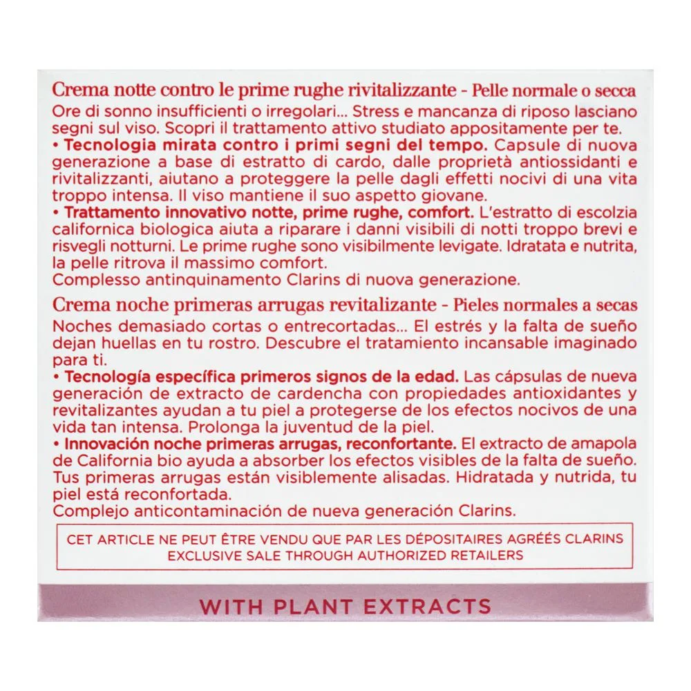 Clarins Paris Multi-Active Nuit Revitalizing Night Cream, Normal To Dry Skin, 50ml