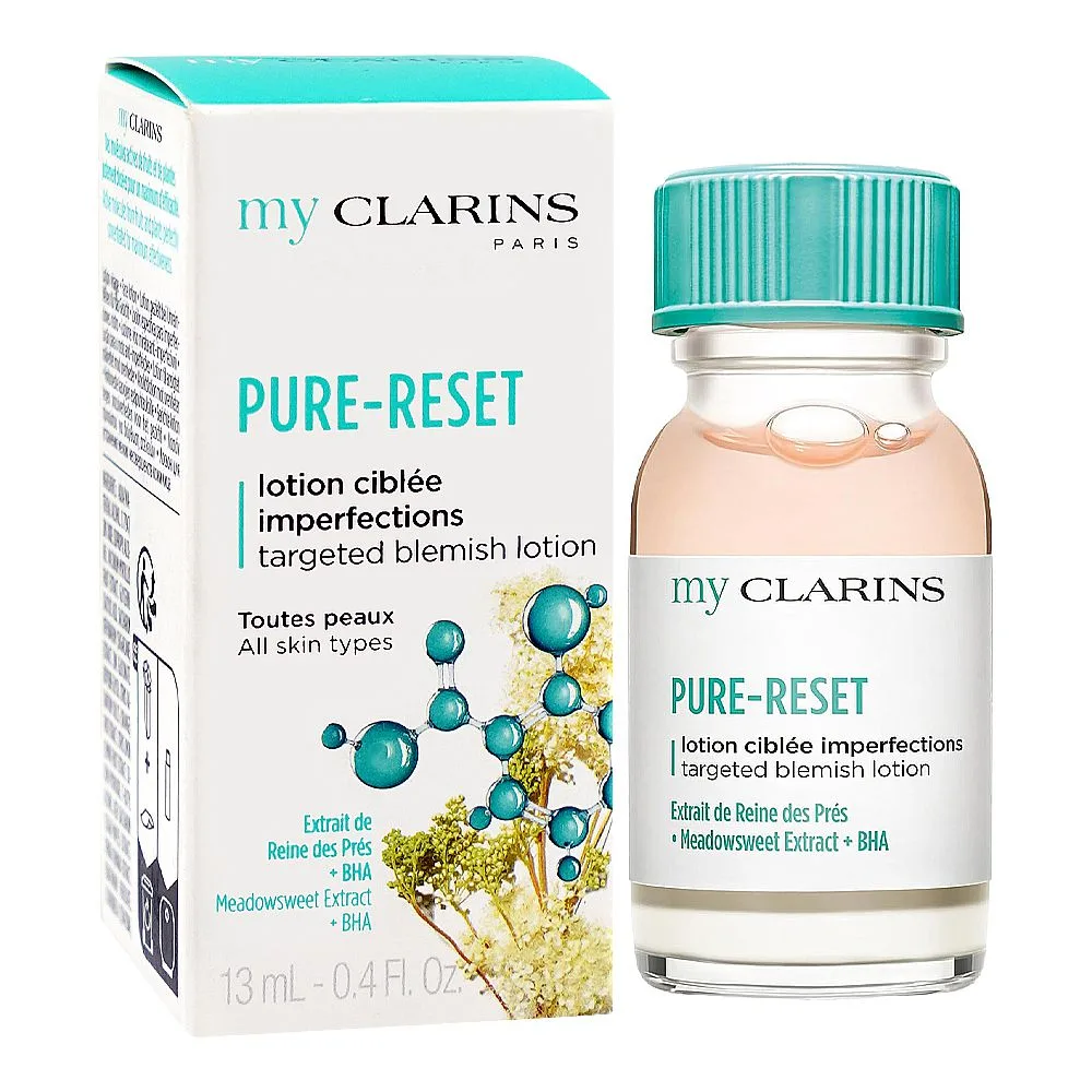 Clarins Paris My Clarins Pure-Reset Meadowsweet Extract + BHA Targeted Blemish Lotion, 13ml