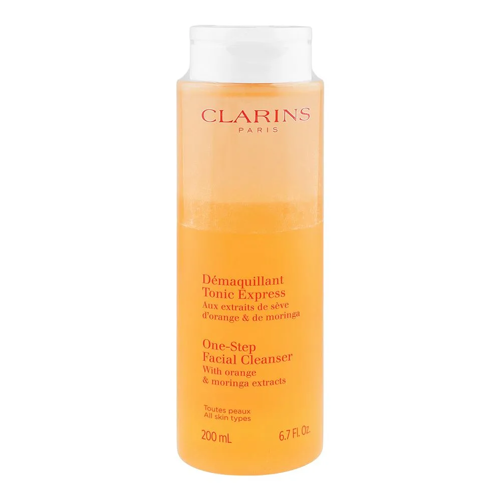 Clarins Paris One-Step Facial Cleanser with Orange & Moringa Extract, For All Skin Types, 200ml