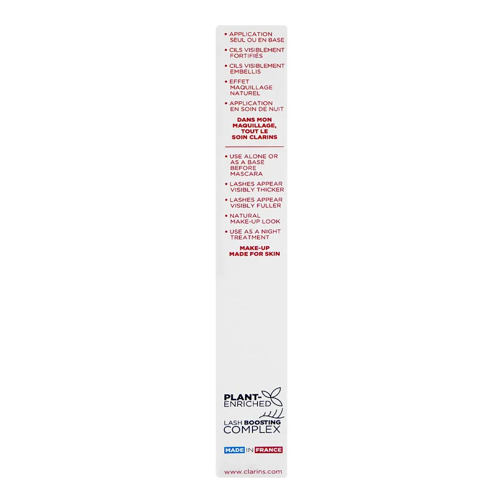Close-up design of clarins paris sos lashes serym mascara, castor oil, caramel, 8ml