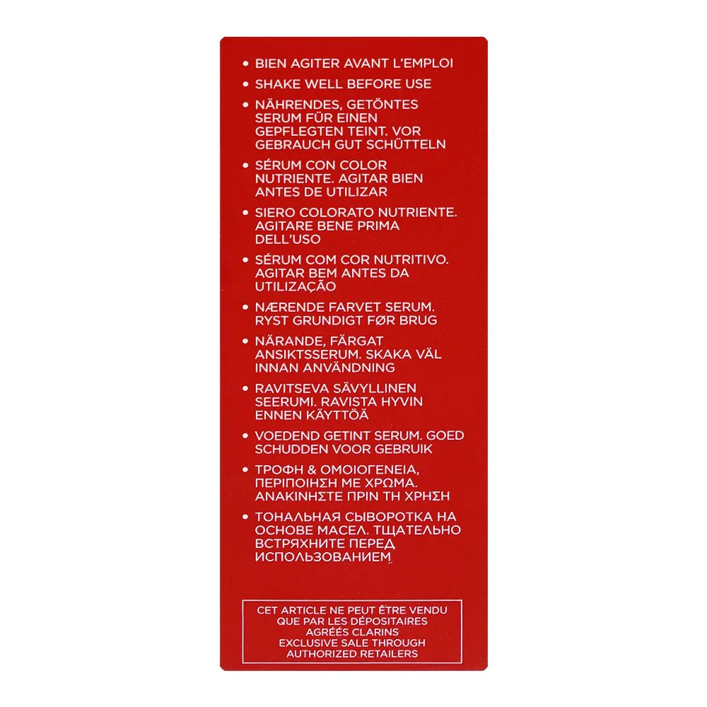 Comfortable casual clarins paris tinted healthy glow & nourishing skin tint oleo-serum, hazelnut oil, for all types of skin, 02, 30ml