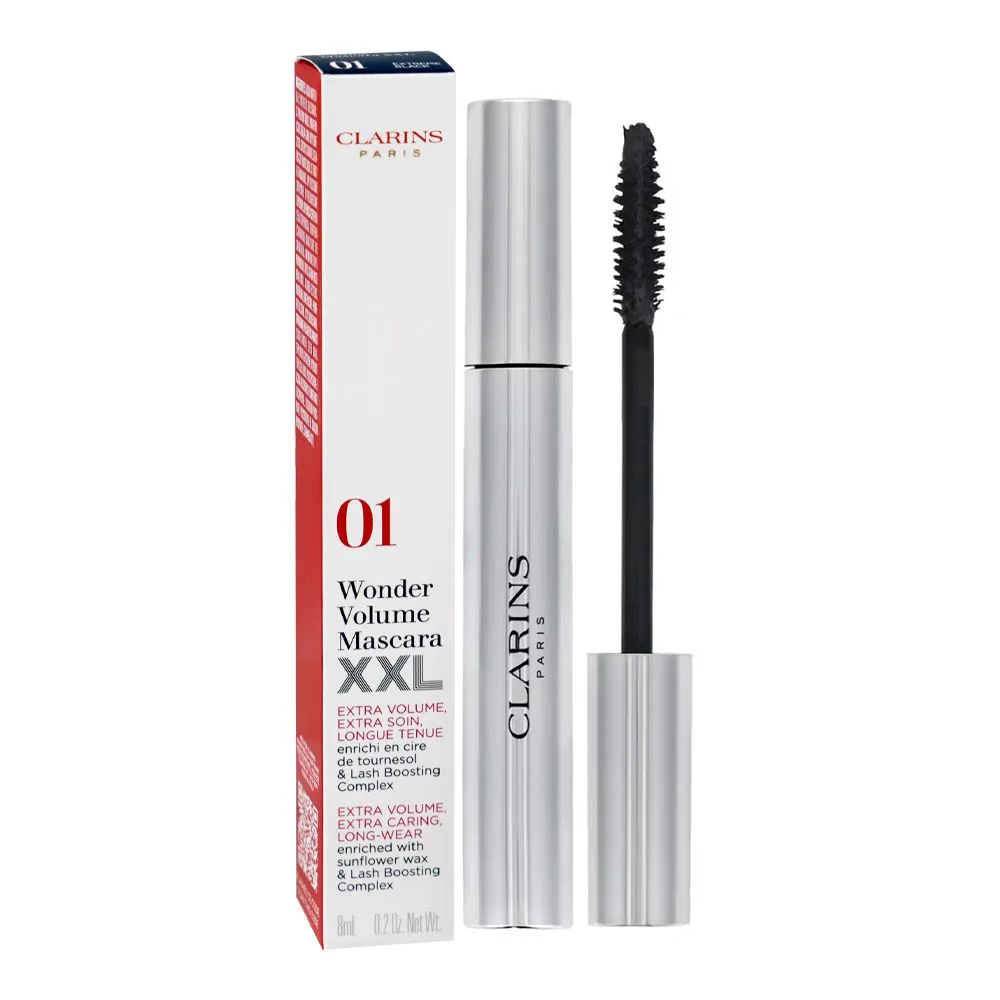 Clarins Paris Wonder Volume XXL Mascara, 01 Extreme Black, 8ml