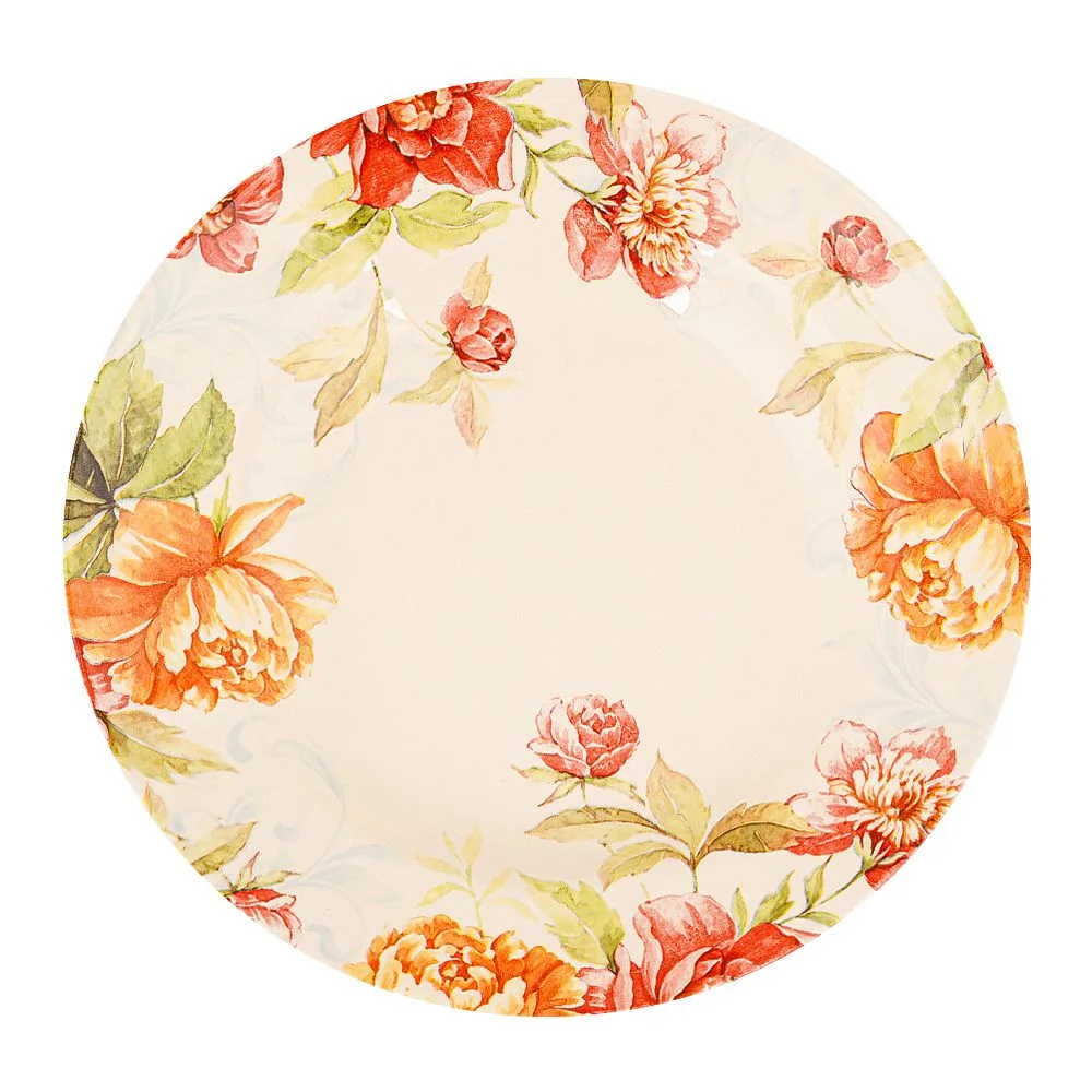 Side view of claytan 9.2" mod floral soup pasta deep bowl, oc1901fs3005