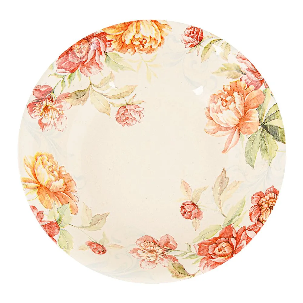 Side view of claytan 9.3" mod floral salad bowl, oc1901fs3008