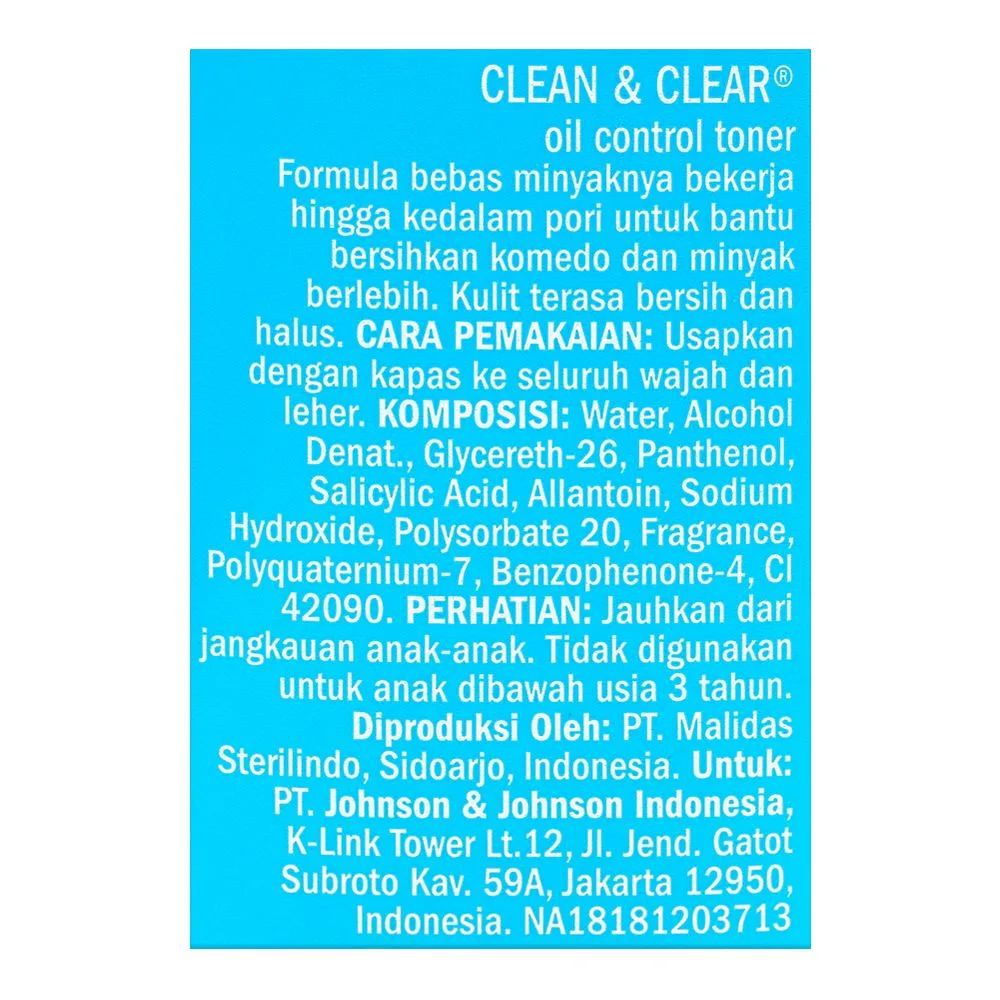 Comfortable casual clean & clear essential oil control toner, 100ml