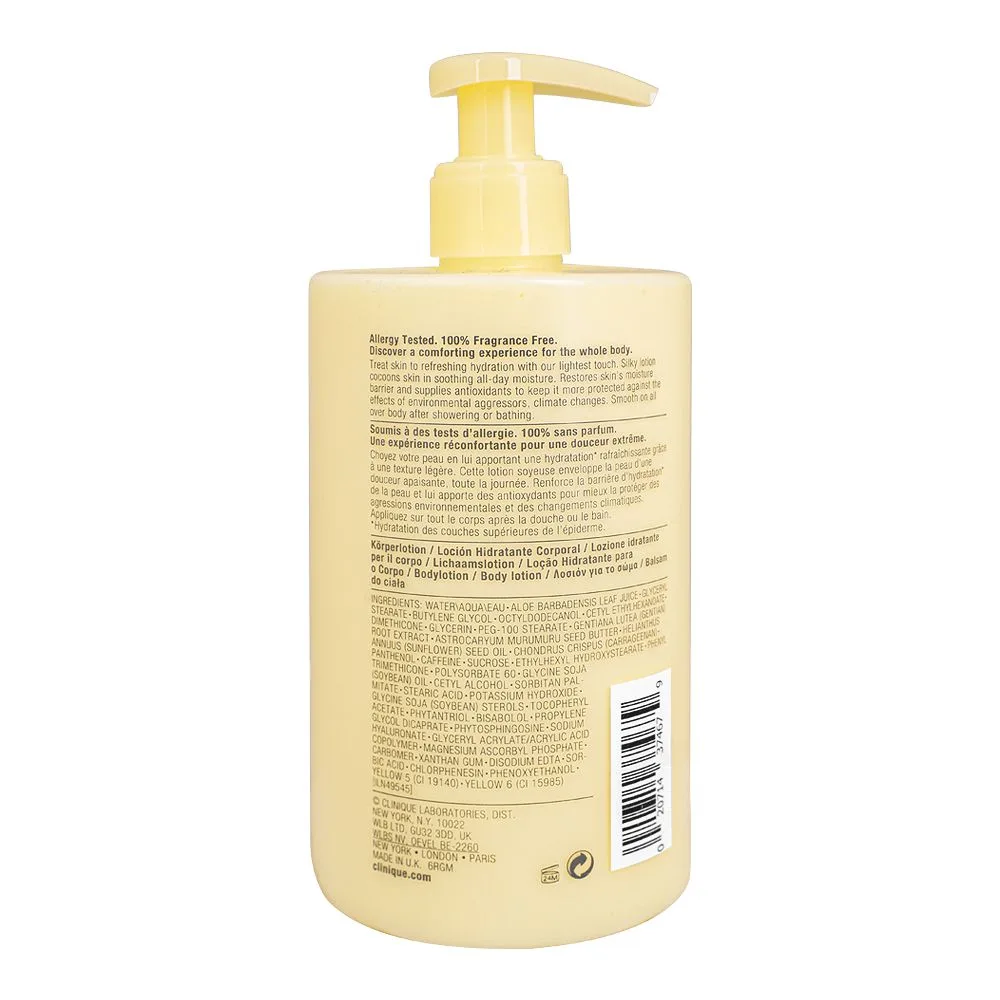 Side view of clinique deep comfort body lotion, 400ml