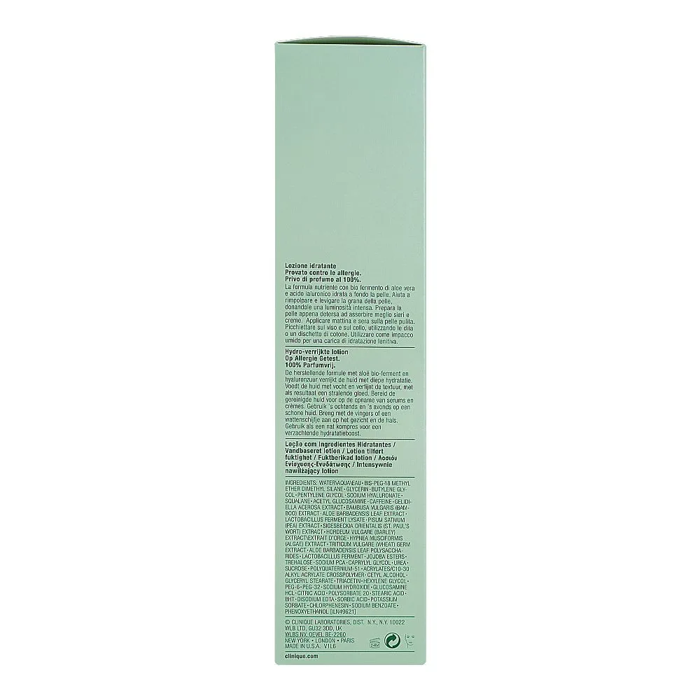 Side view of clinique moisture surge hydro-infused lotion, for all skin types, 200ml