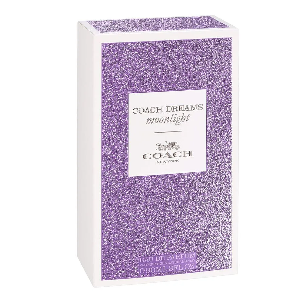 Side view of coach dreams moonlight, eau de parfum, for women, 90ml