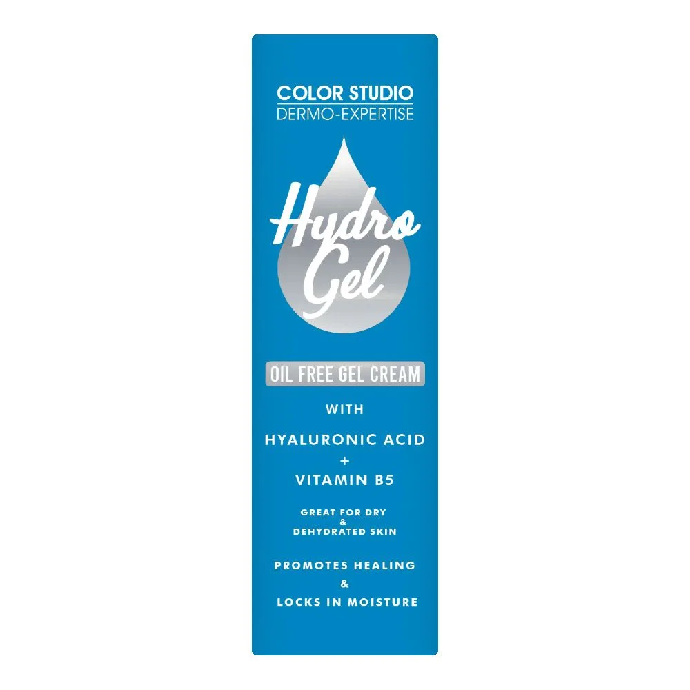 Side view of color studio hyaluronic acid + vitamin b5 hydro gel cream, 40ml