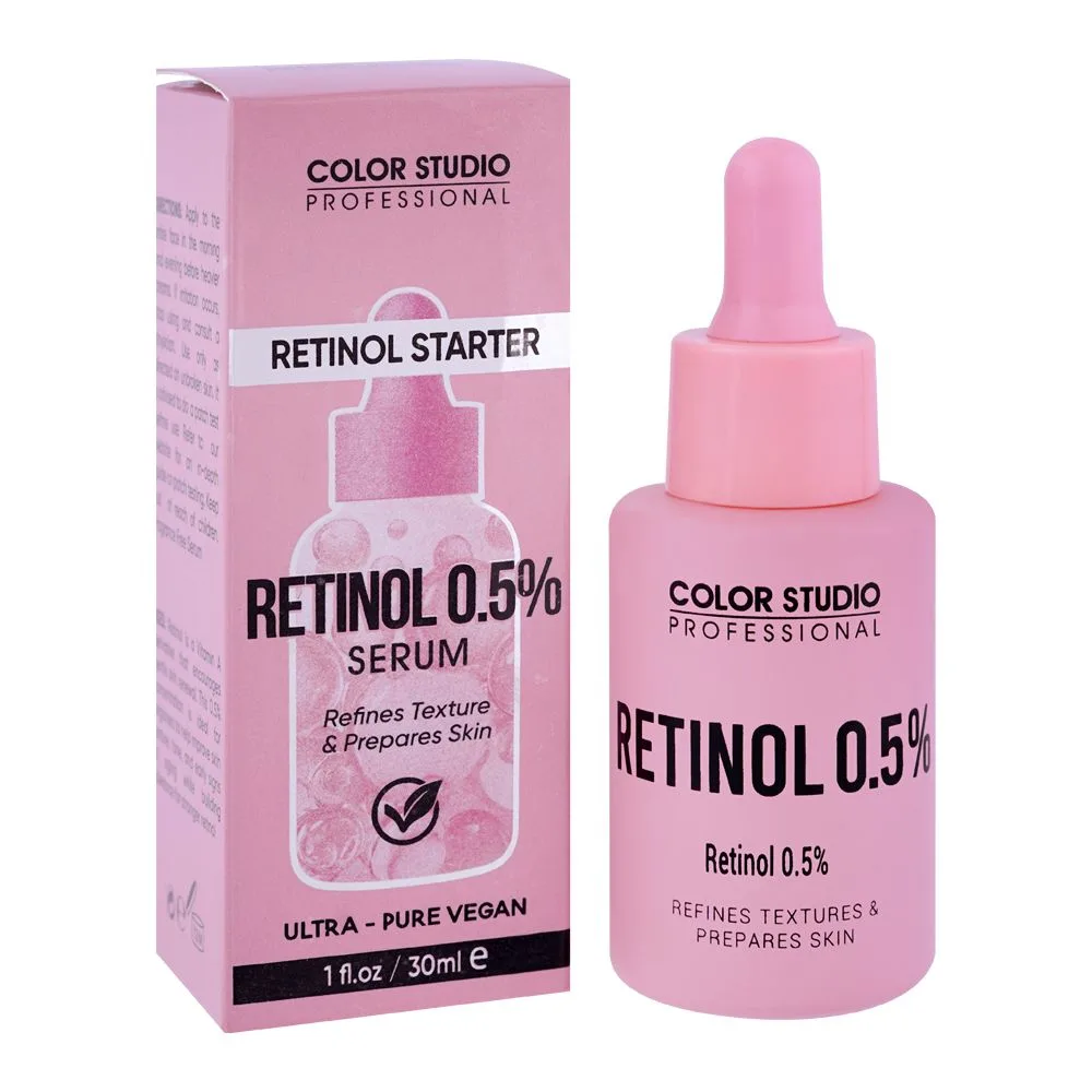 Color Studio Retinol 0.5% Serum, Fragrance Free, Ultra-Pure Vegan, 30ml