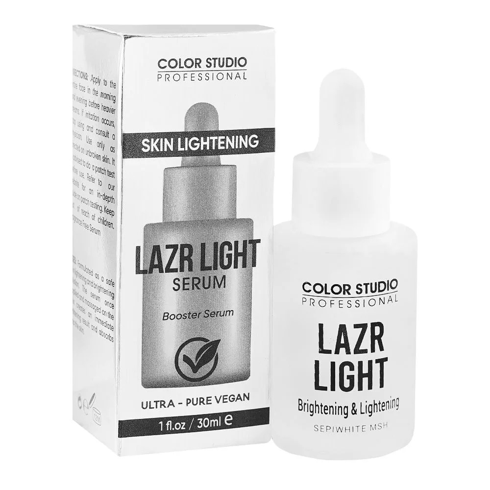 Color Studio Skin Lightening Lazr Light Booster Serum, Glycerin, Glycolic Acid, Vegan, For Radiant Skin, 30ml