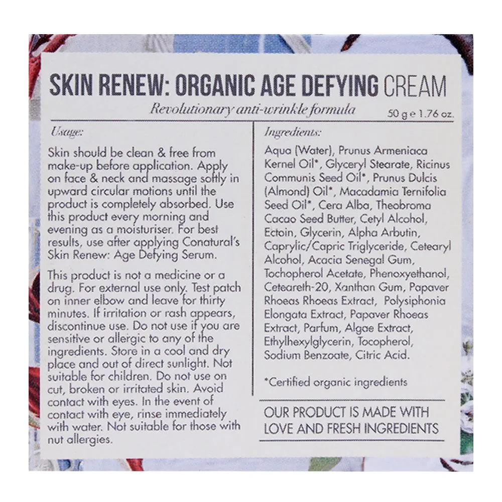 Comfortable casual conatural skin renew organic age defying cream, 50g