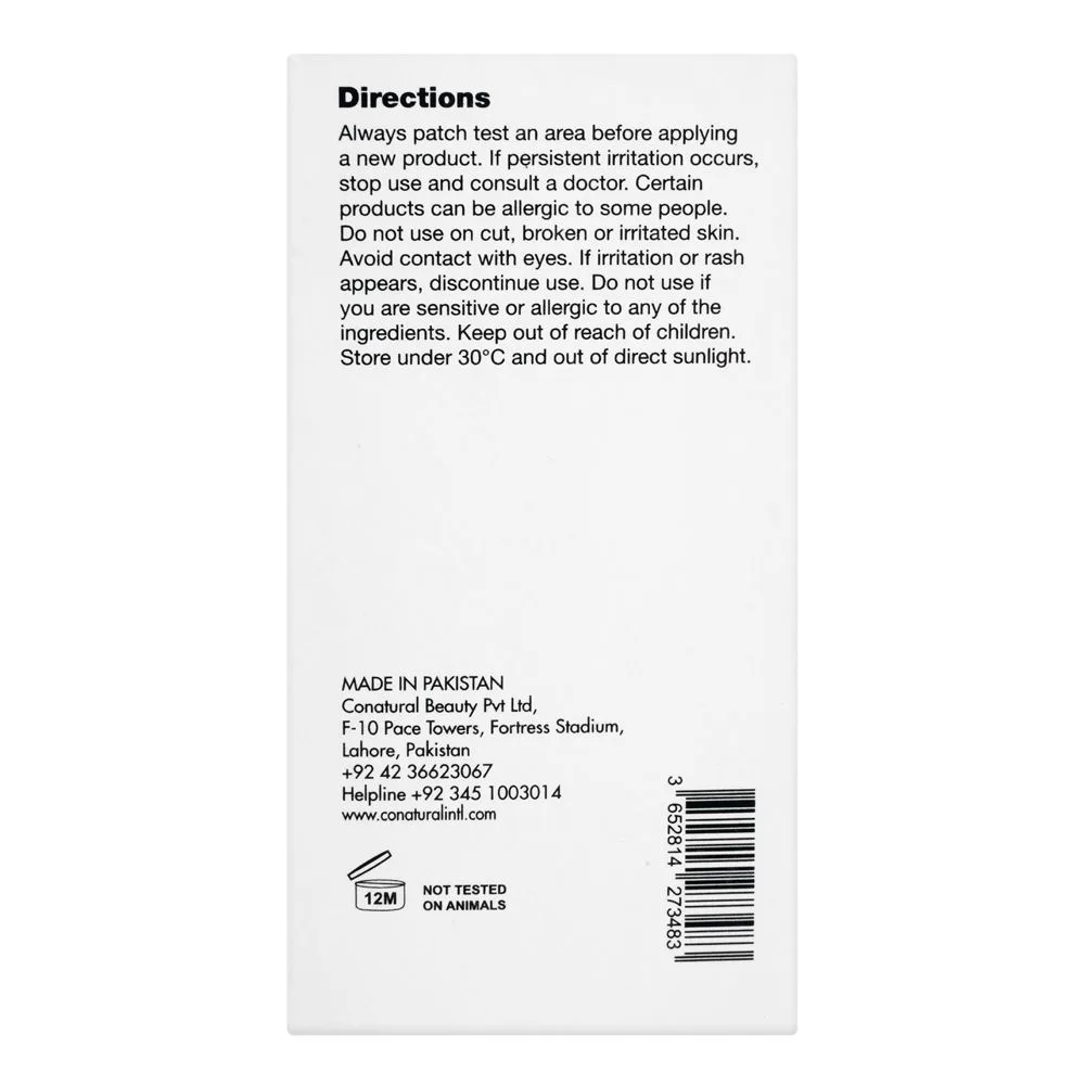 Side view of conatural super activs hyaluronic acid 2% & vitamin b5 skin serum, for all skin types, 30ml