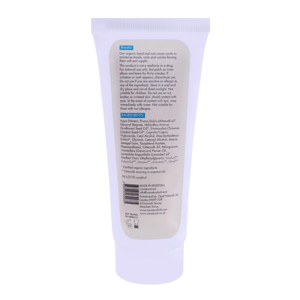 Side view of conatural ultra moisturising organic hand & nail cream, 50g