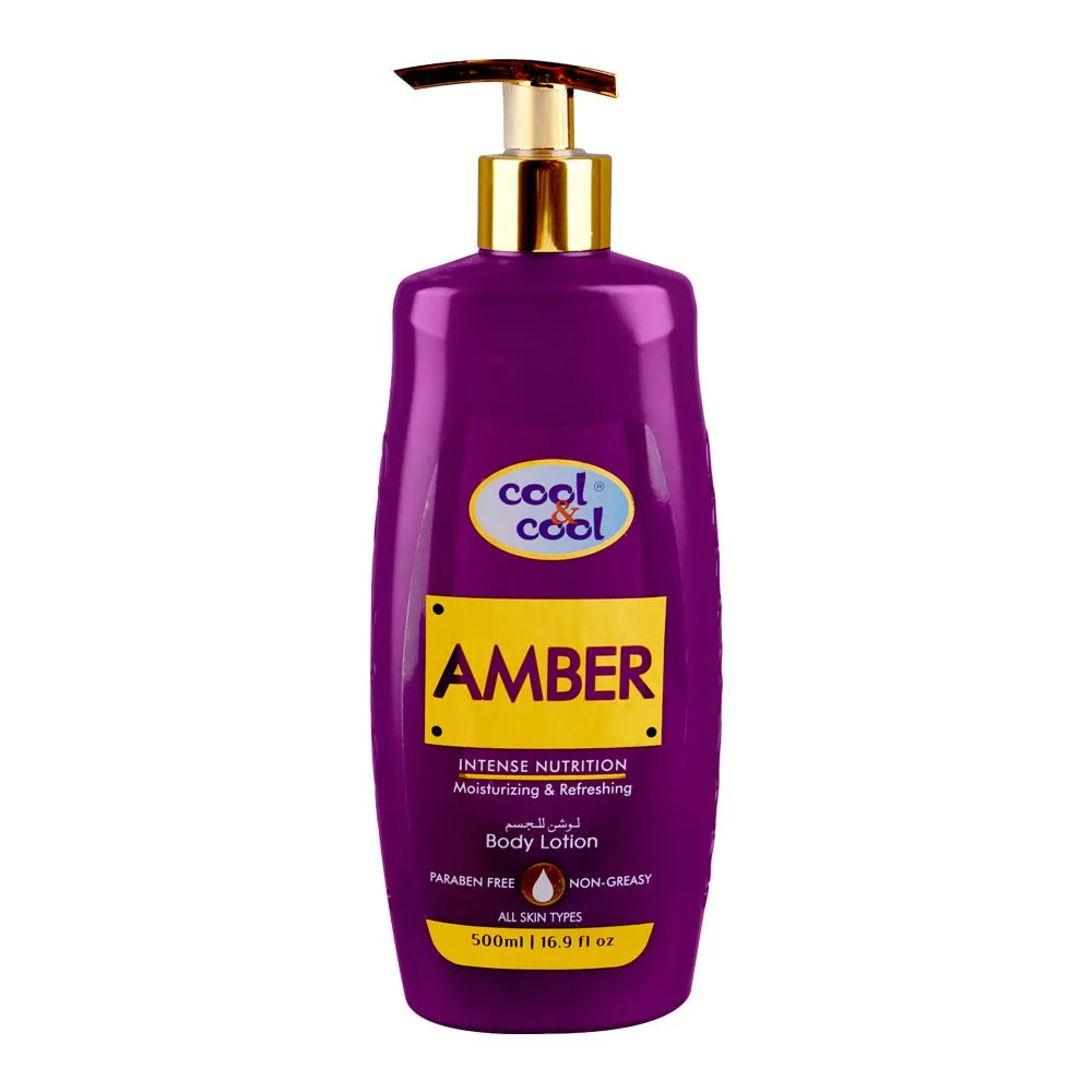 Comfortable casual cool & cool amber body lotion, non greasy & paraben free, for all skin types, 500ml