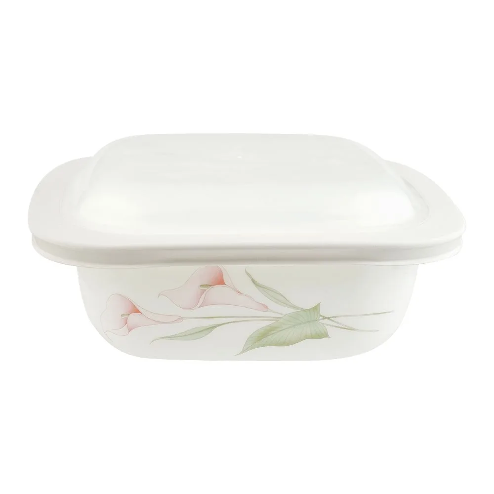 Corelle Square Dish Lillyville With Plastic Lid 1.41L, D-48-LV