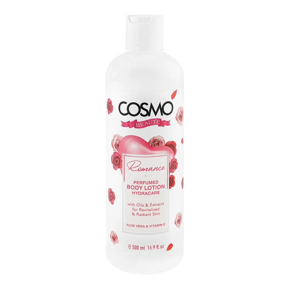 Cosmo Beaute Romance Perfumed Body Lotion, Aloe Vera & Vitamin E, For Radiant Skin, 500ml