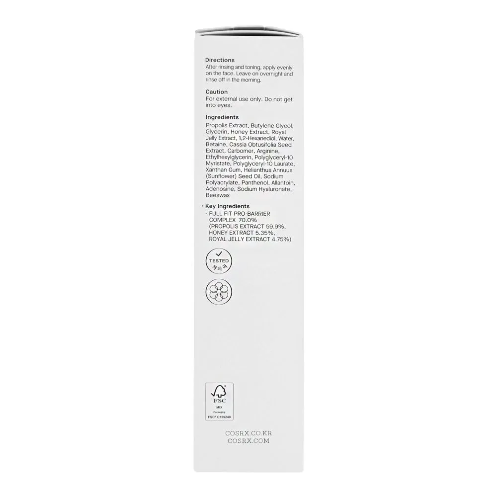 Side view of cosrx propolis honey overnight mask, 60ml