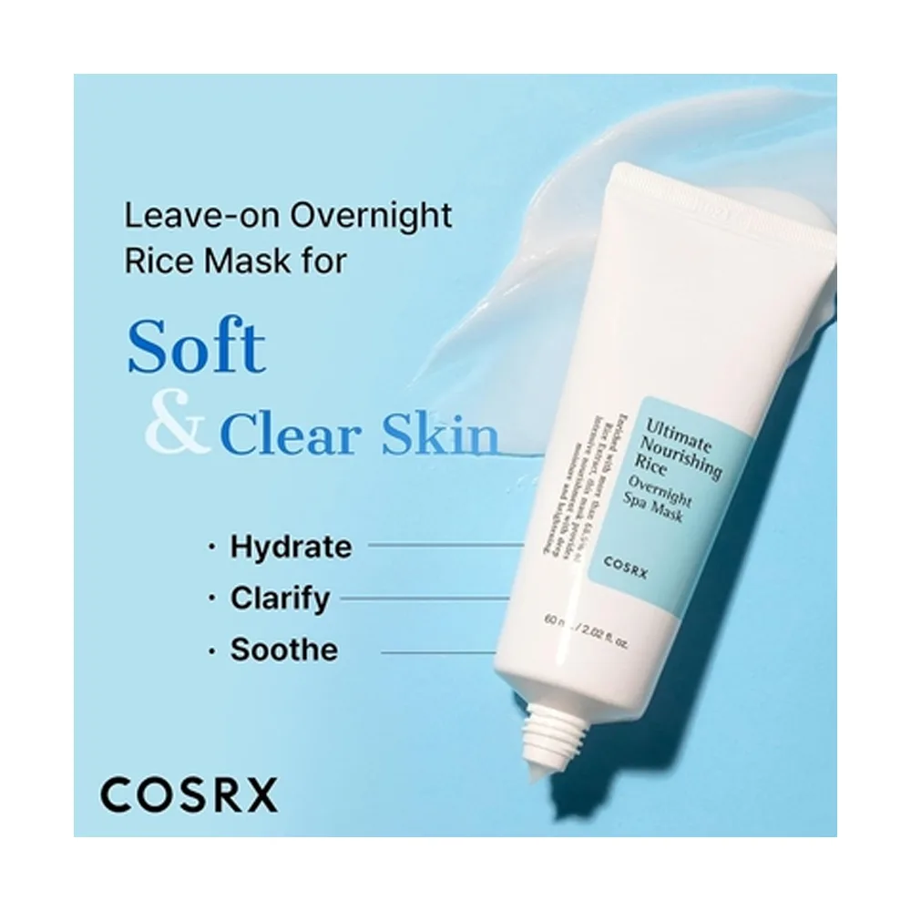 COSRX Ultimate Nourishing Rice Overnight Spa Mask, Paraben Free, Niacinamide, Rice Extract, For All Types Of Skin, 60ml detail image 11