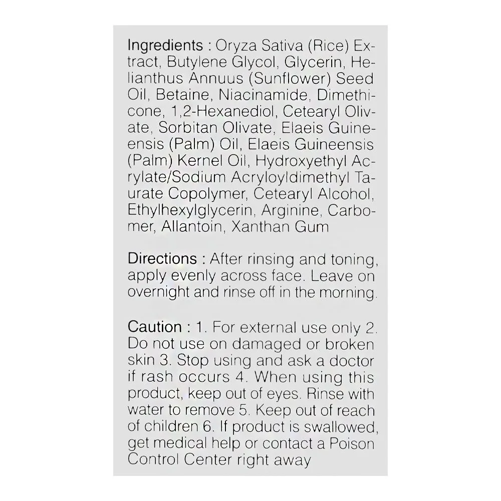 Comfortable casual cosrx ultimate nourishing rice overnight spa mask, paraben free, niacinamide, rice extract, for all types of skin, 60ml