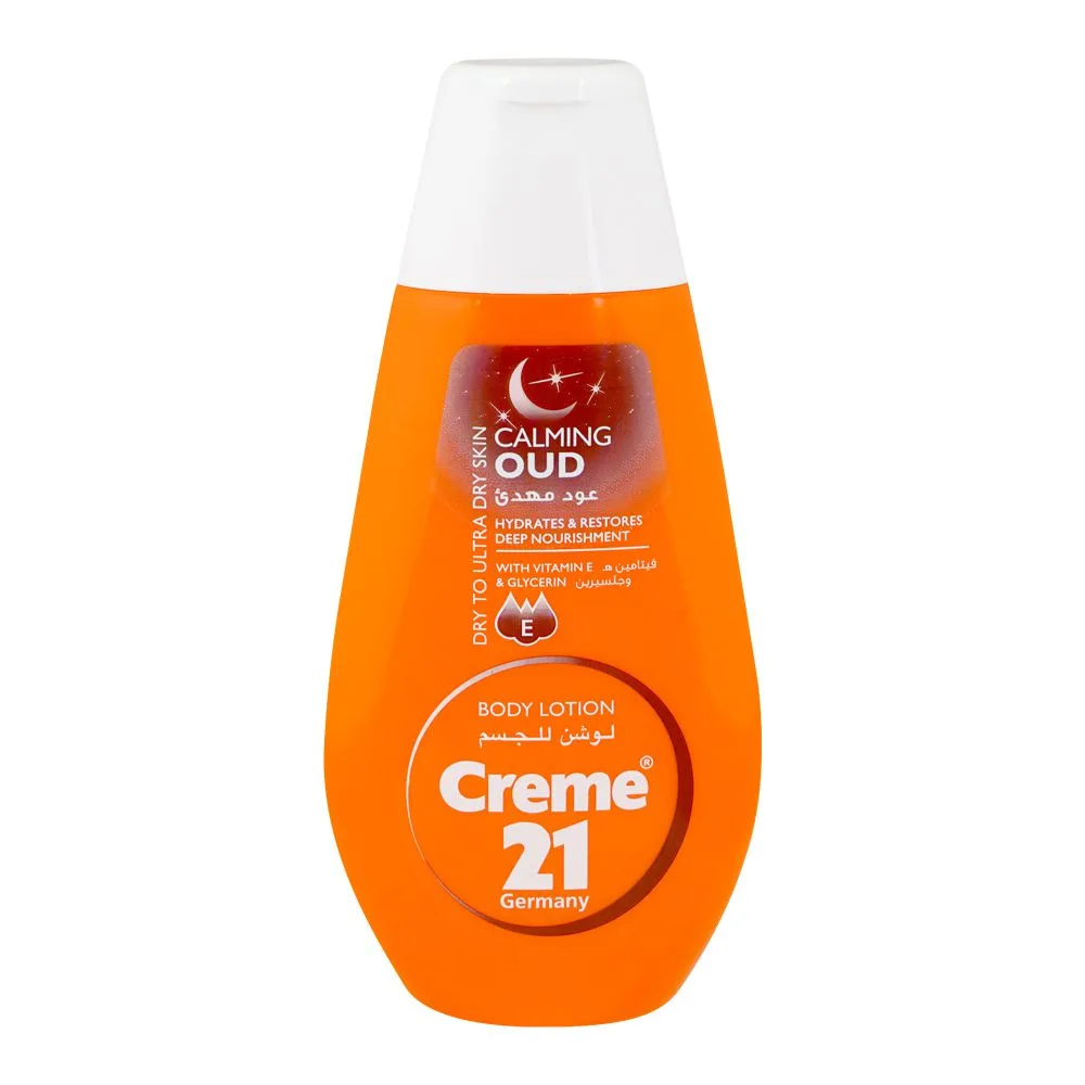 Creme 21 Calming Oud Body Lotion with Vitamin E & Glycerin, For All Skin Types, 250ml