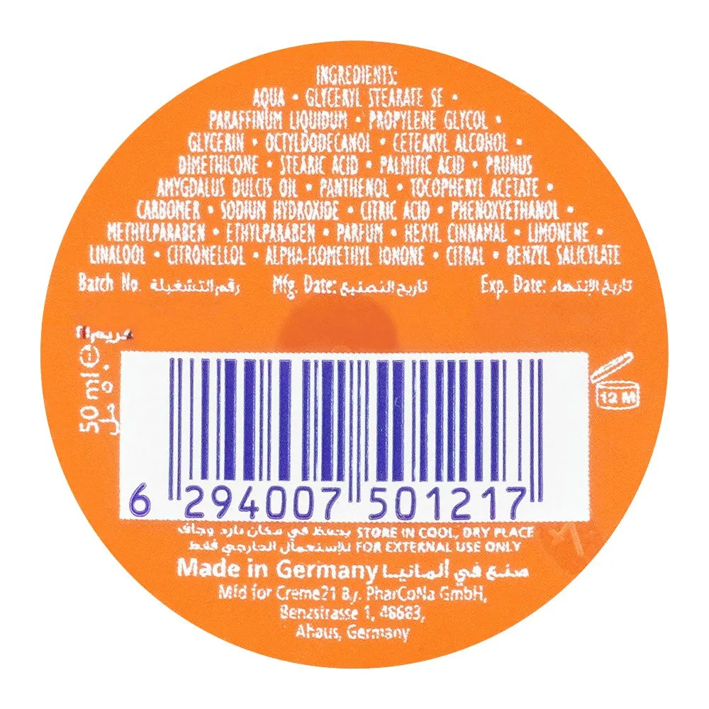 Side view of creme 21 moisturizing cream, 50ml