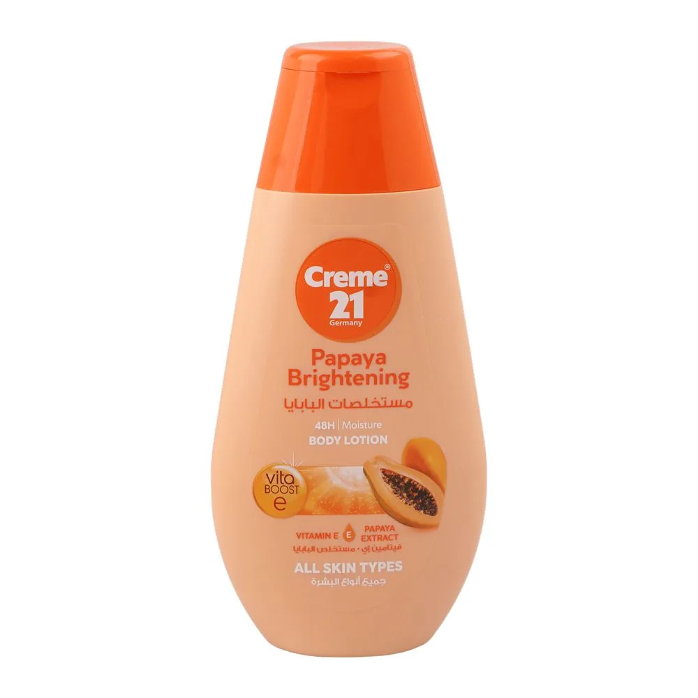 Creme 21 Papaya Brightening Body Lotion, Vitamin E, For All Types Of Skin, 250ml