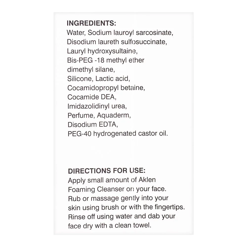 Comfortable casual crystolite pharmaceuticals aklen foaming cleanser, for acne prone & oily skin, 120ml