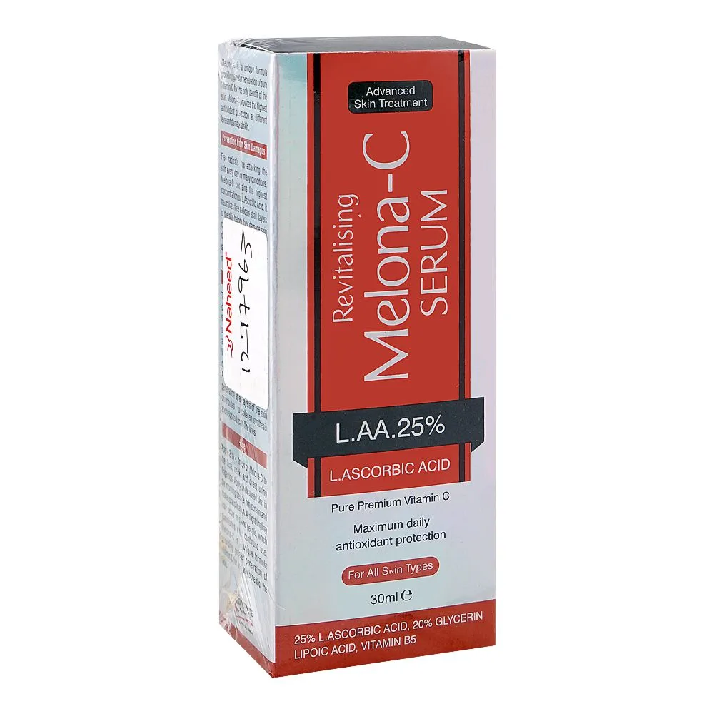 Crystolite Pharmaceuticals Melona-C Serum, Glycerin, Vitamin B5, For All Types Of Skin, 30ml