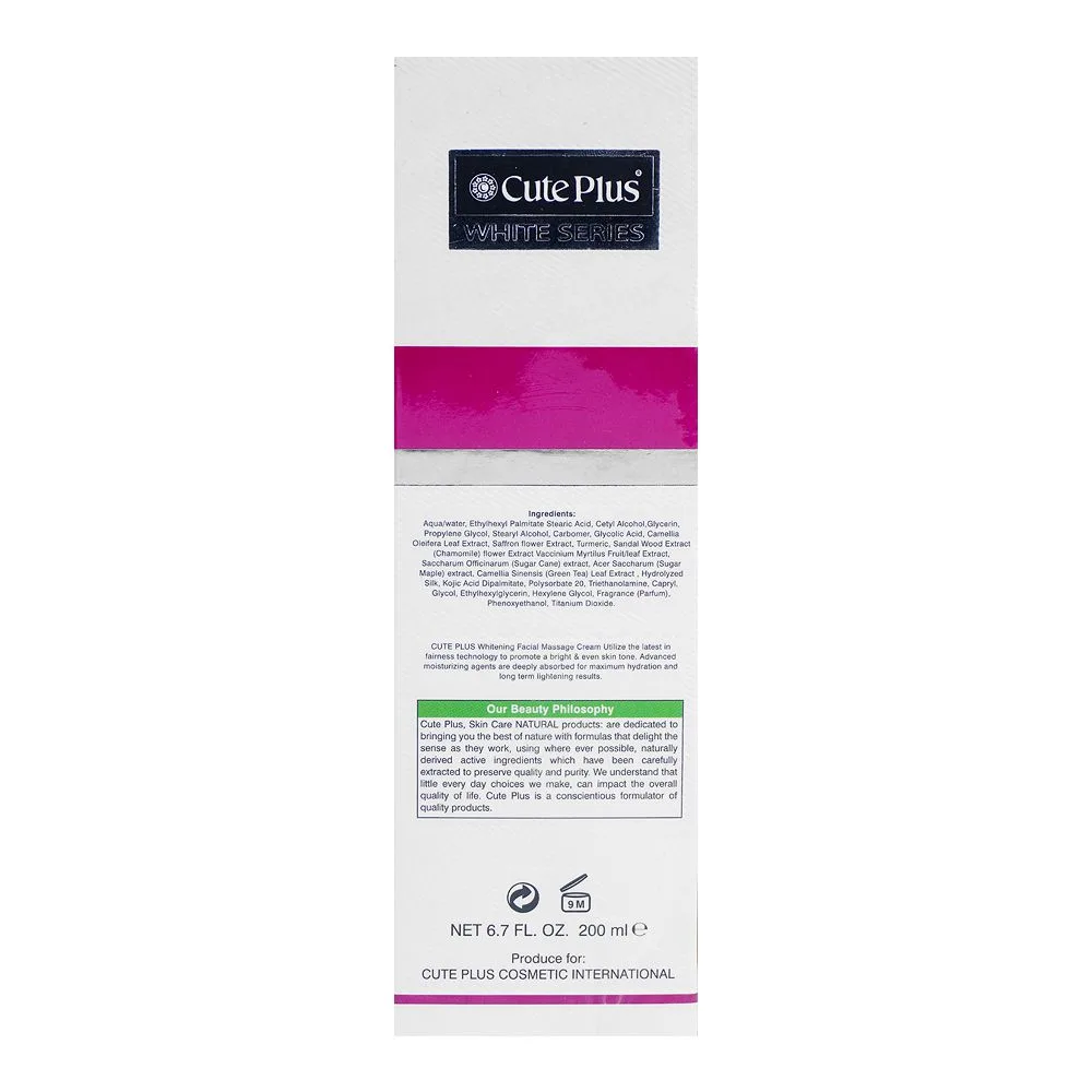 Comfortable casual cute plus white series saffron fairness glow facial massage cream, 200ml