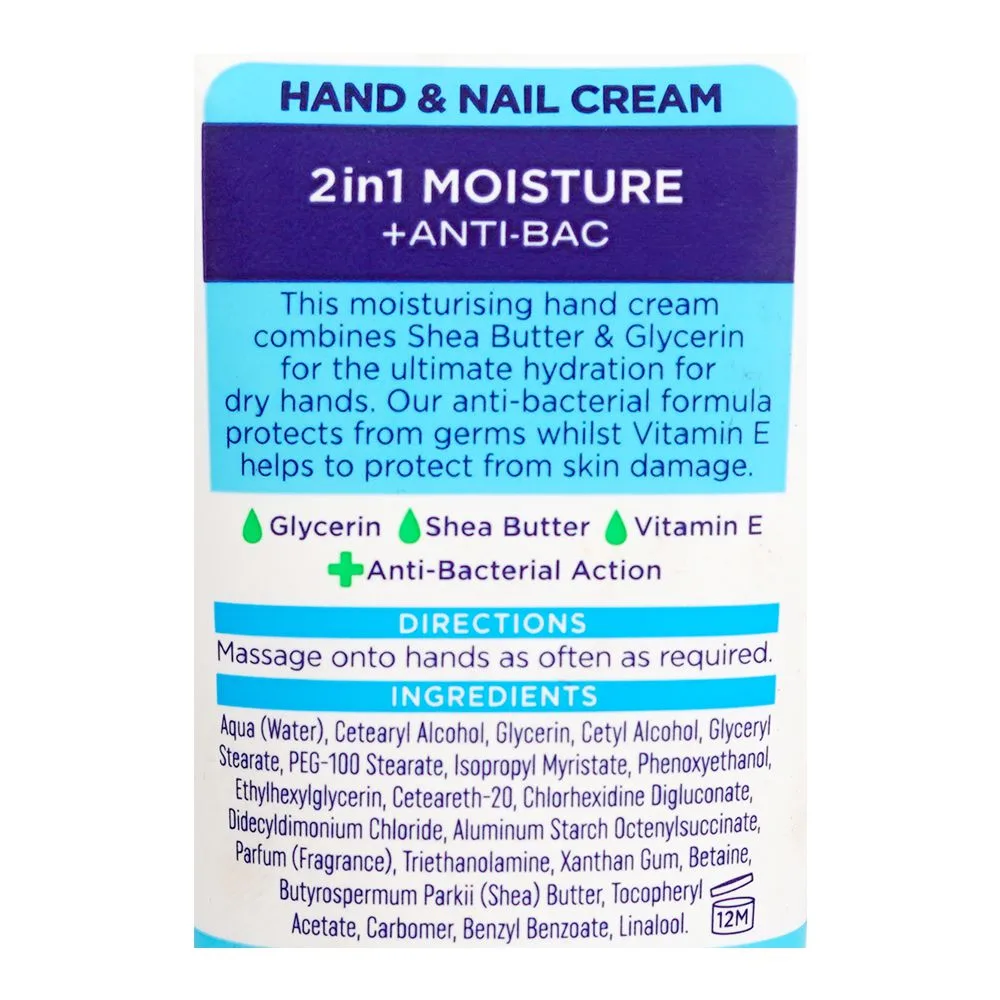 Comfortable casual cuticura 2in1 moisture+anti-bac hand & nail cream, for dry hands, 75ml