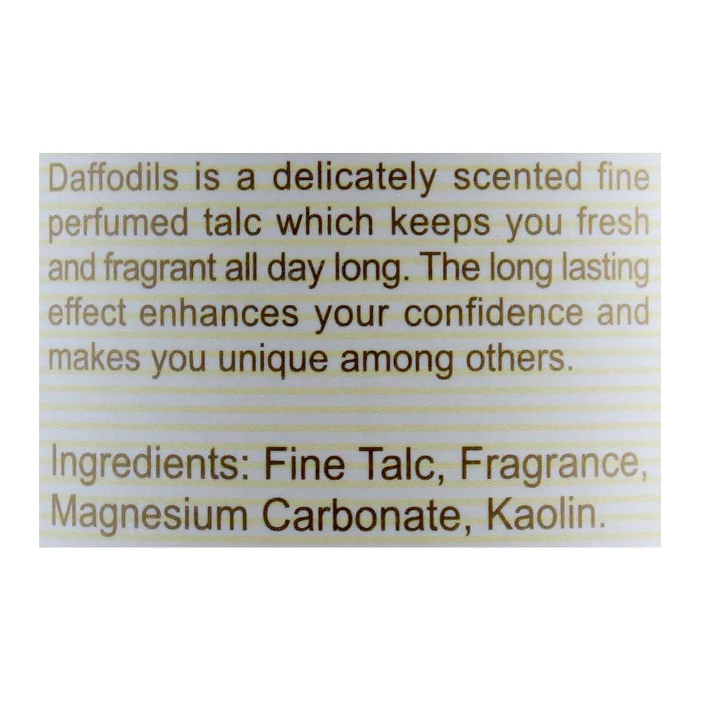 Comfortable casual daffodils radiance fine perfumed talcum powder, 125g