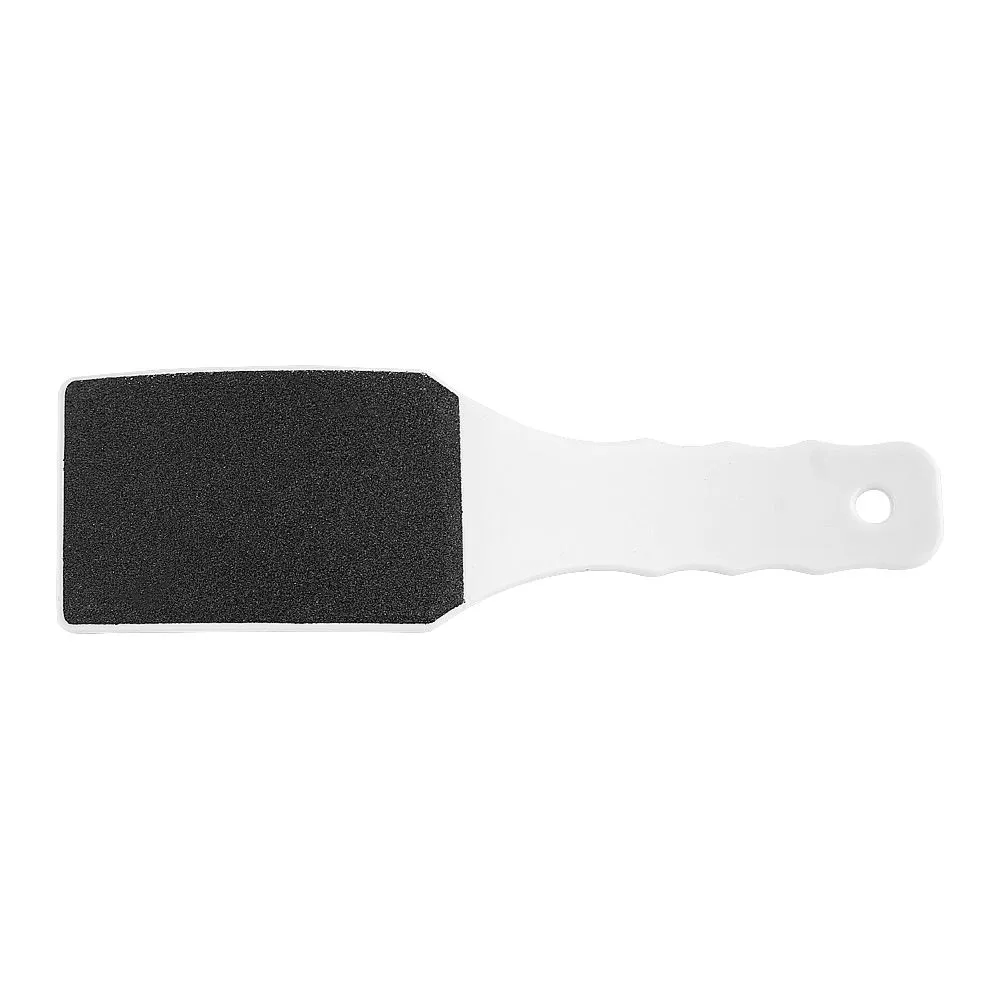 Side view of dar expo curved plastic foot file with sand paper