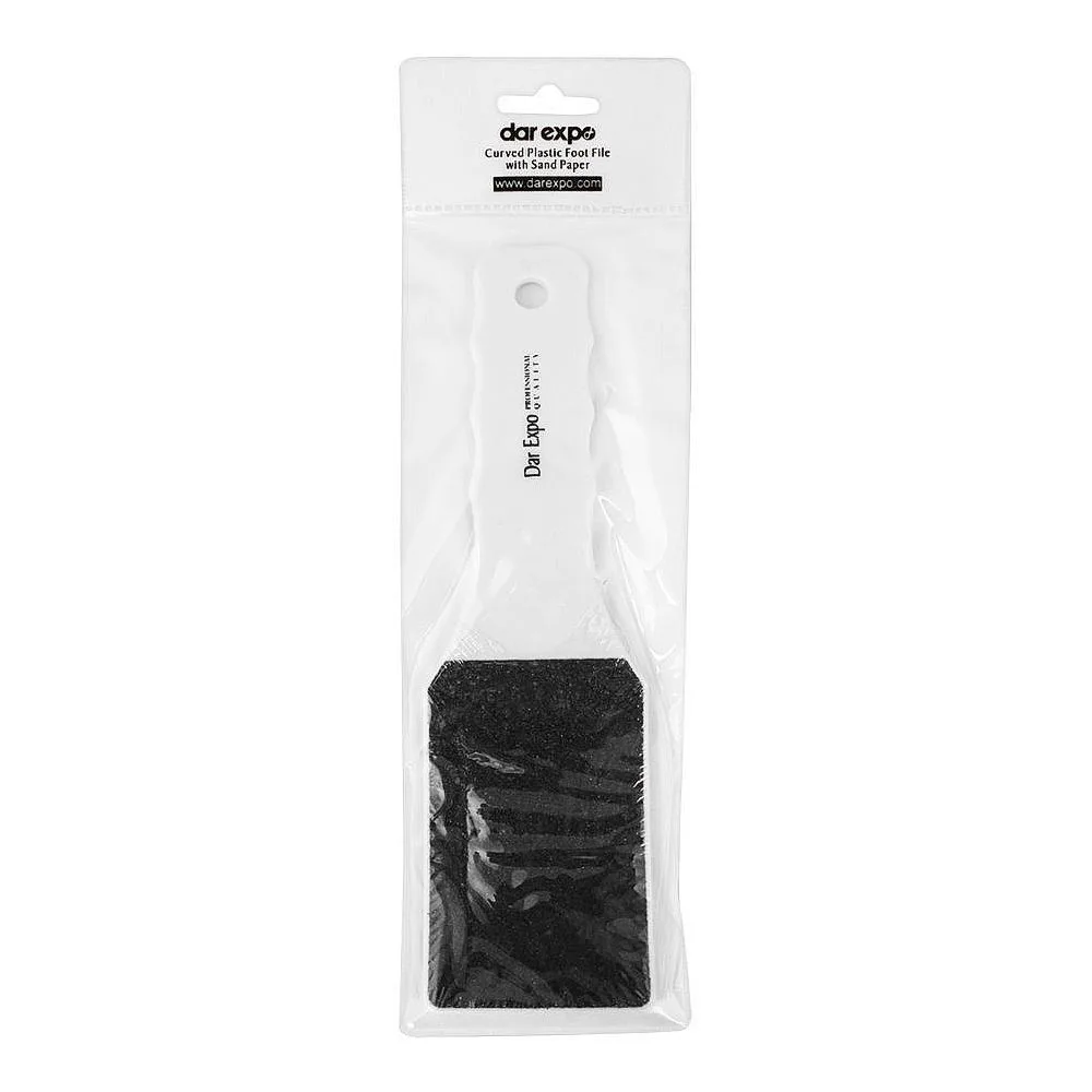Comfortable casual dar expo curved plastic foot file with sand paper