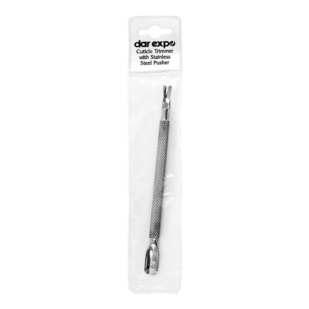 Side view of dar expo cuticle trimmer with stainless steel pusher