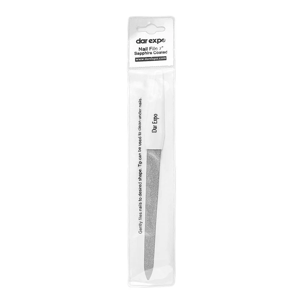 Side view of dar expo sapphire coated nail file 7 inches