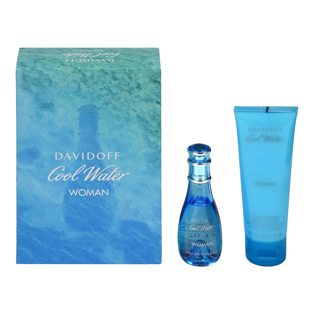 Davidoff Cool Water Gift Set, For Women, EDT Spray 30ml + Body Lotion 75ml