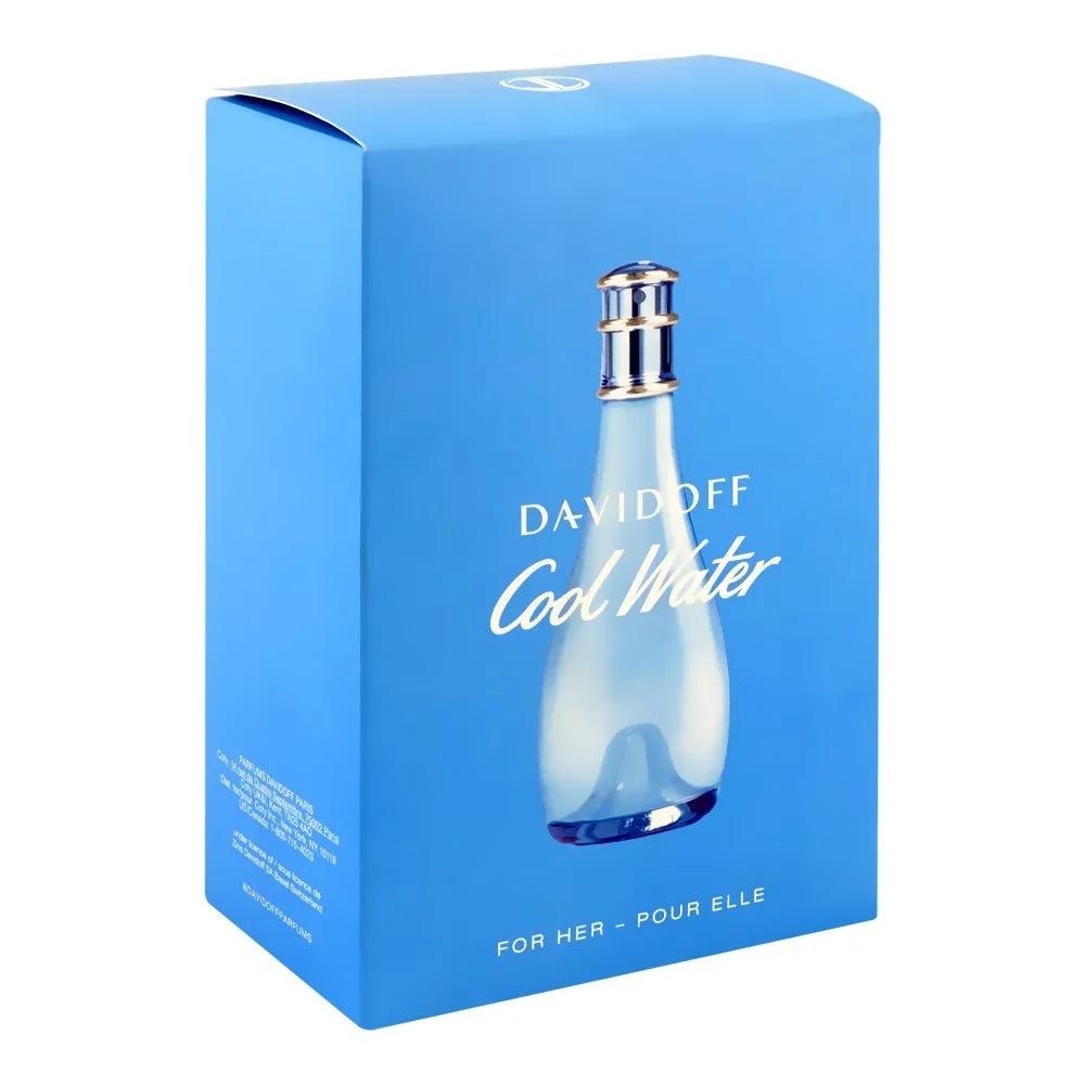 Side view of davidoff cool water gift set, for women, edt spray 30ml + body lotion 75ml