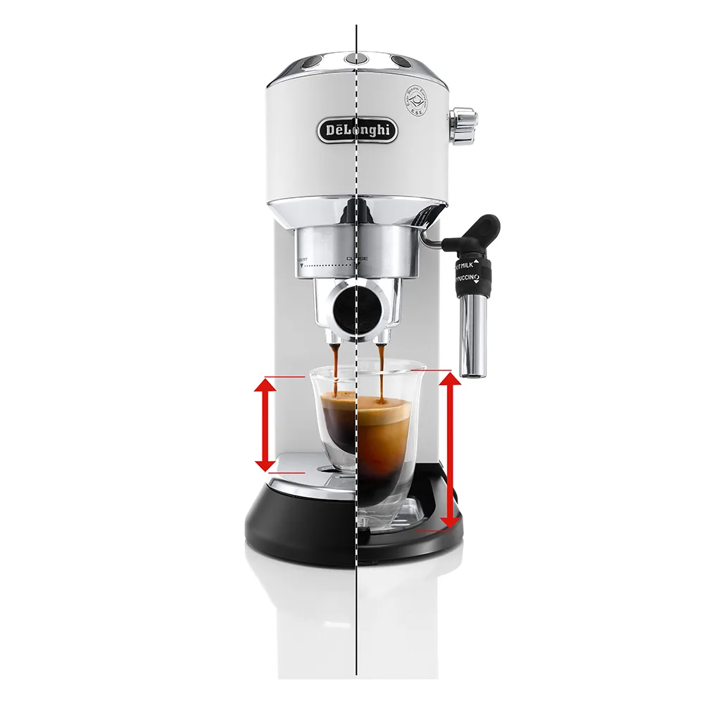 Comfortable casual delonghi dedica style espresso & cappuccino coffee machine, 15 bar, ec-685.w