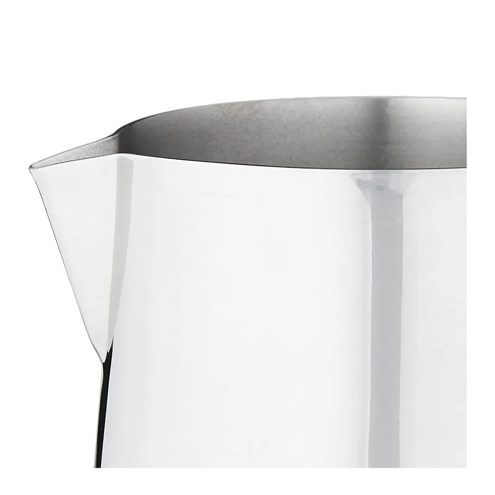 Side view of delonghi milk frothing jug, 500ml, dlsc069