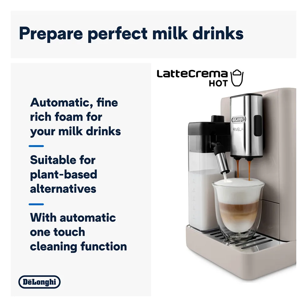 Comfortable casual delonghi rivelia automatic coffee machine with lattecrema hot, exam440.55.bg