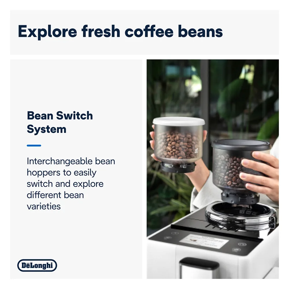 Comfortable casual delonghi rivelia automatic coffee machine with lattecrema hot system, exam440.55.w