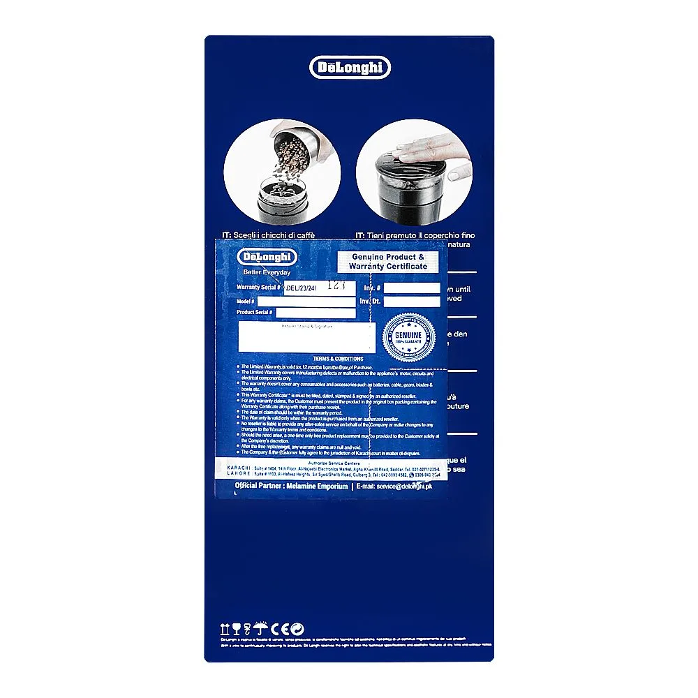 Lifestyle product image of delonghi spice & coffee grinder, stainless steel blades, kg200
