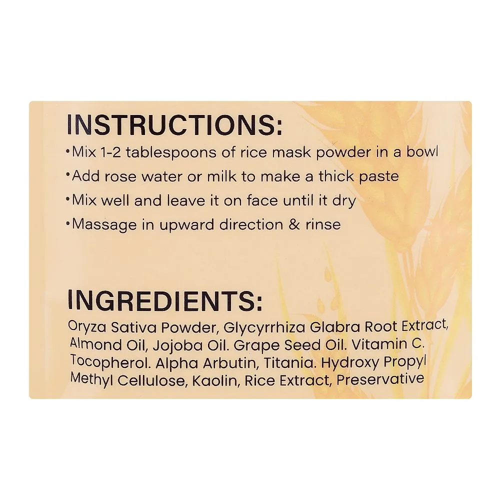 Comfortable casual derma shine rice face mask, 100g