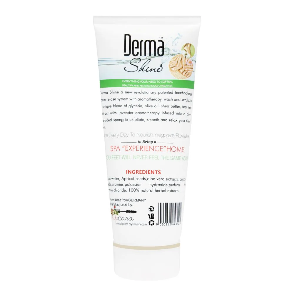 Side view of derma shine sea kelp & aloe vera pedi scrub, 200g