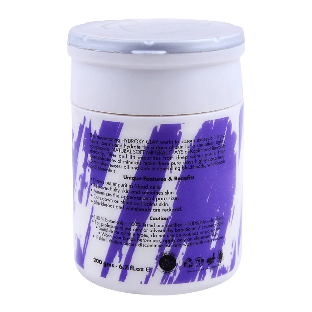 Side view of dermacos dermapure tightening hydroxy clay, 200g